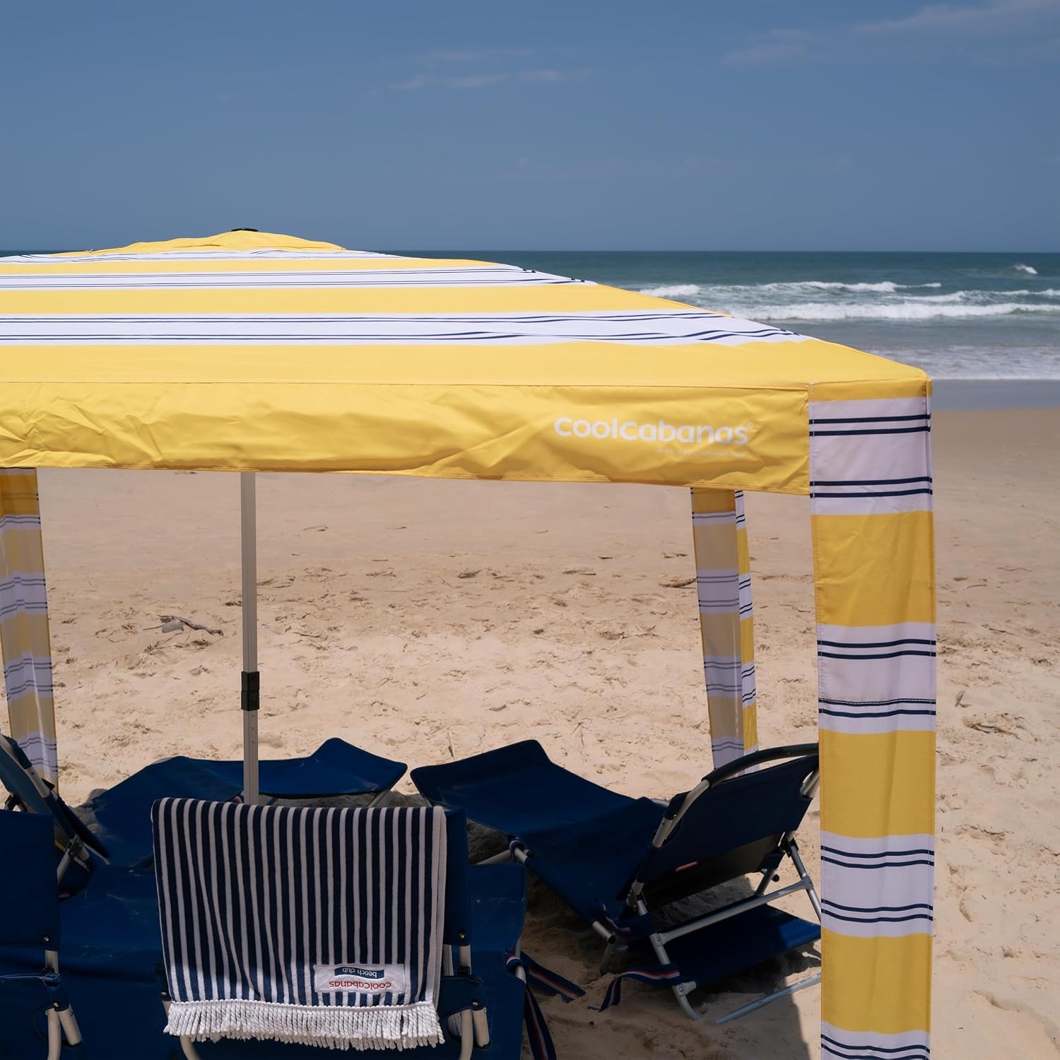 CoolCabana Beach Shade Tent - Easy Setup, UPF 50+ Protection, Large & Medium Sizes, Compact & Wind Resistant - Beach Cabana for The Whole Family - St Tropez, Medium