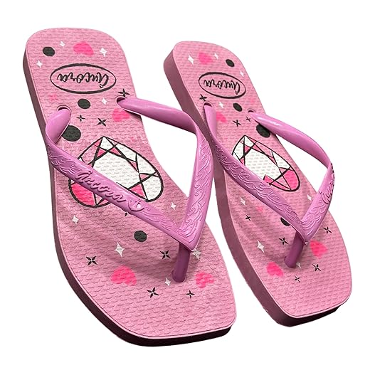 Chinelo Infantil Feminino Rosa com Estampa de Coração Bico Quadrado | Sandália Leve, Confortável e Estiloso para Meninas