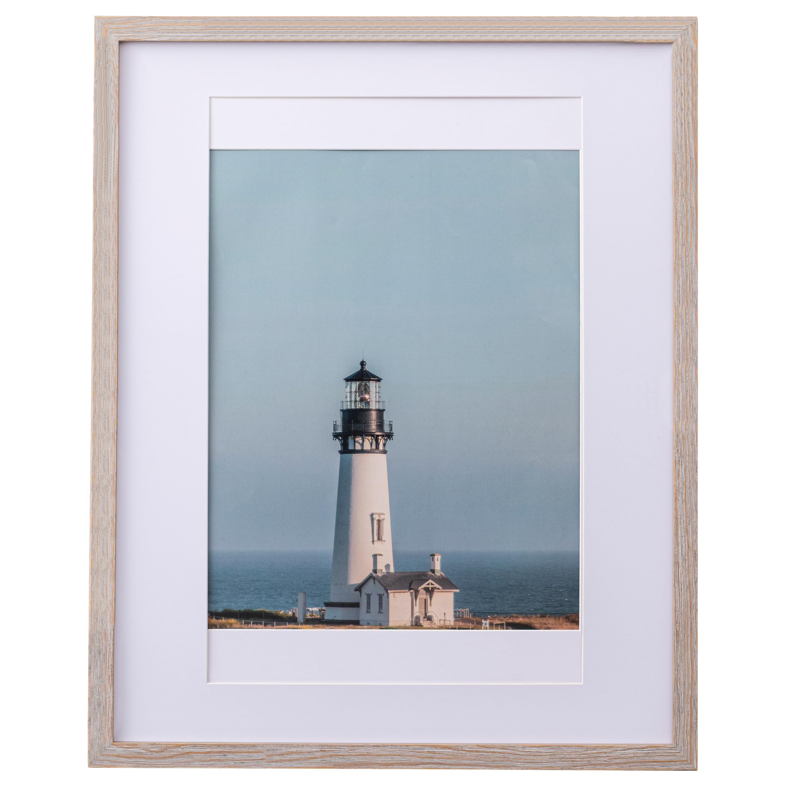 eletecpro 16x20 Picture Frame Made of Solid Wood with Glass Cover, Horizontal and Vertical Display 11x14 & 11x17 with 2 Mats or 16x20 without Mat for Wall or Tabletop Display, Grey