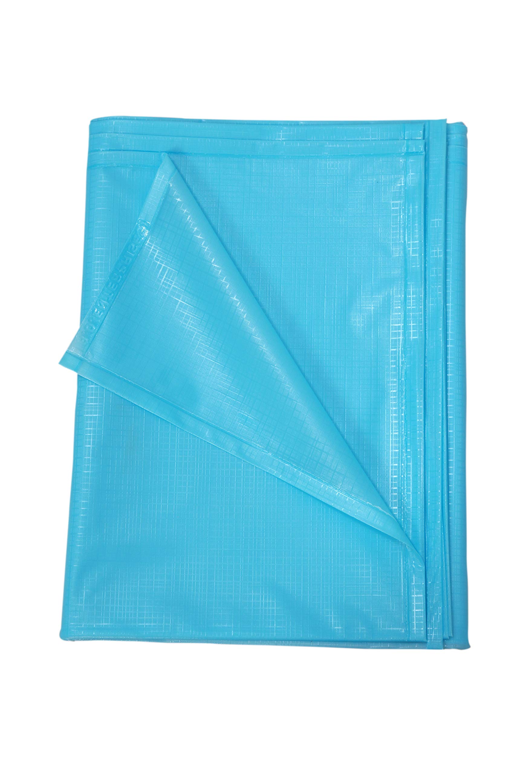 Waterproof Plastic Mattress/Protection Sheet (4.5 feet x 6 feet)- Blue/Sky Blue-image-7