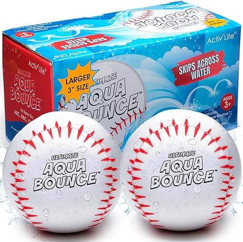 Activ Life The Ultimate Larger 3 Size Skip Balls - Water Bouncing Ball, Beach Toys for Friends & Family, Pool Toys and Beach Must Have, Two Pack