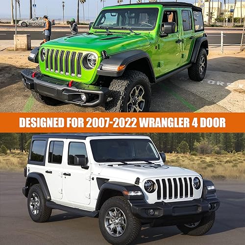 Miniatura 7 de Cubierta impermeable para automóvil de repuesto para Jeep Wrangler 2007-2022 4 puertas tela Oxford 300D para todo tipo de clima con puerta de