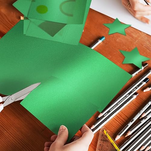 Vista 25 de 100 hojas de cartulina dorada brillante de 8.5 x 11 pulgadas, papel metálico Goefun de 80 libras, papel perlado para invitaciones, cumpleaños, azul