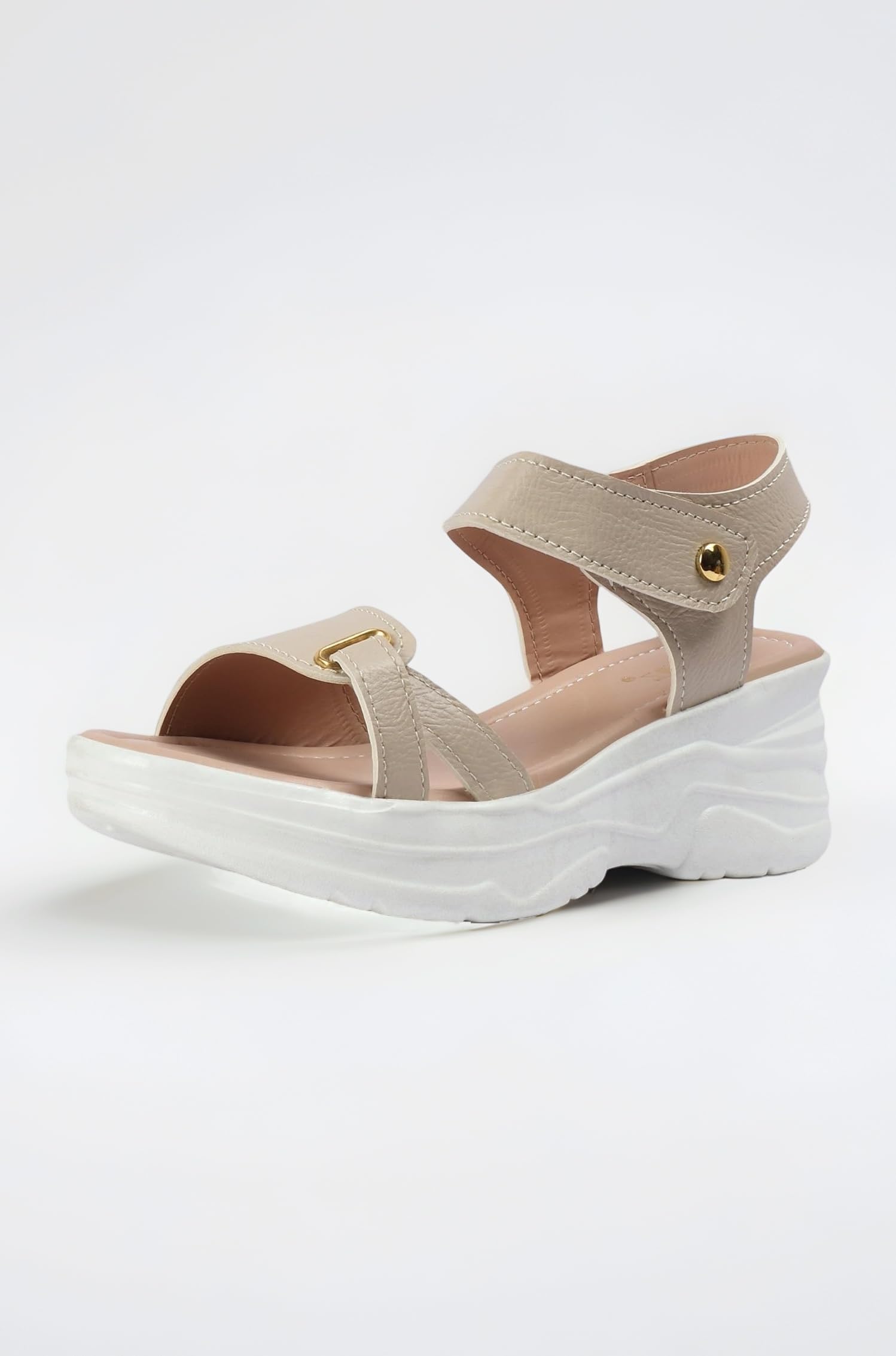 Women Casual Cream Wedges Sandal
