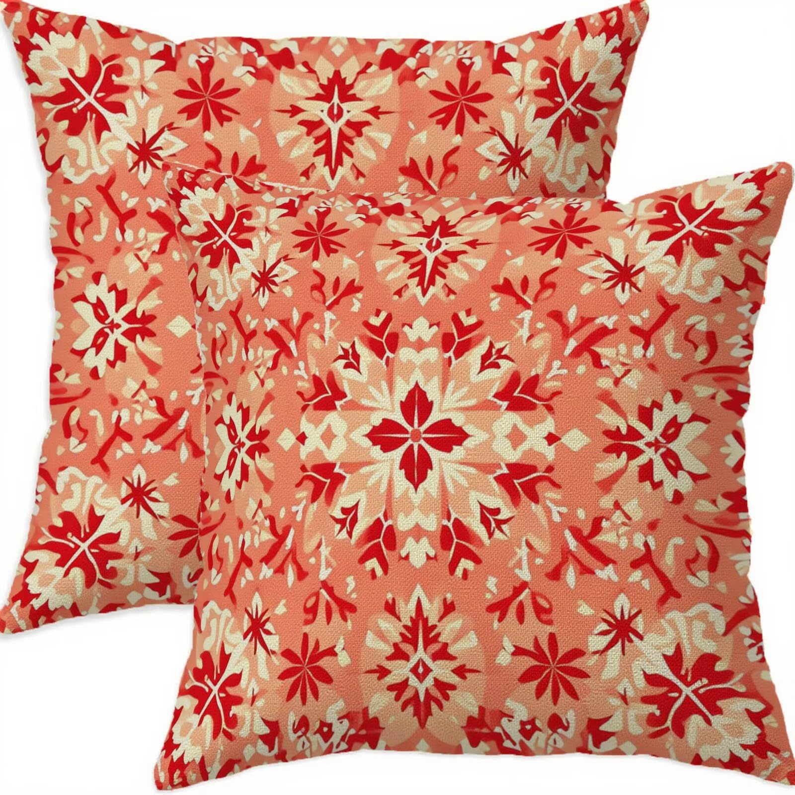 Housses de coussin Noël 65x65cm pour créer un salon chaleureux et festif en hiver, lot de 2