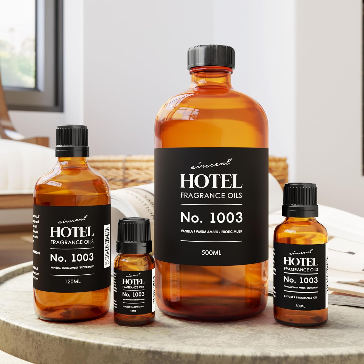 AirScent Hotel Diffuser Oil No. 1003 Inspired by The Asian Garden Las Vegas Hotel Scent - Premium Fragrance Oil for Ultrasonic and Waterless Diffusers and Crafting - 120 mL, 4 fl oz Glass Bottle - Image 5