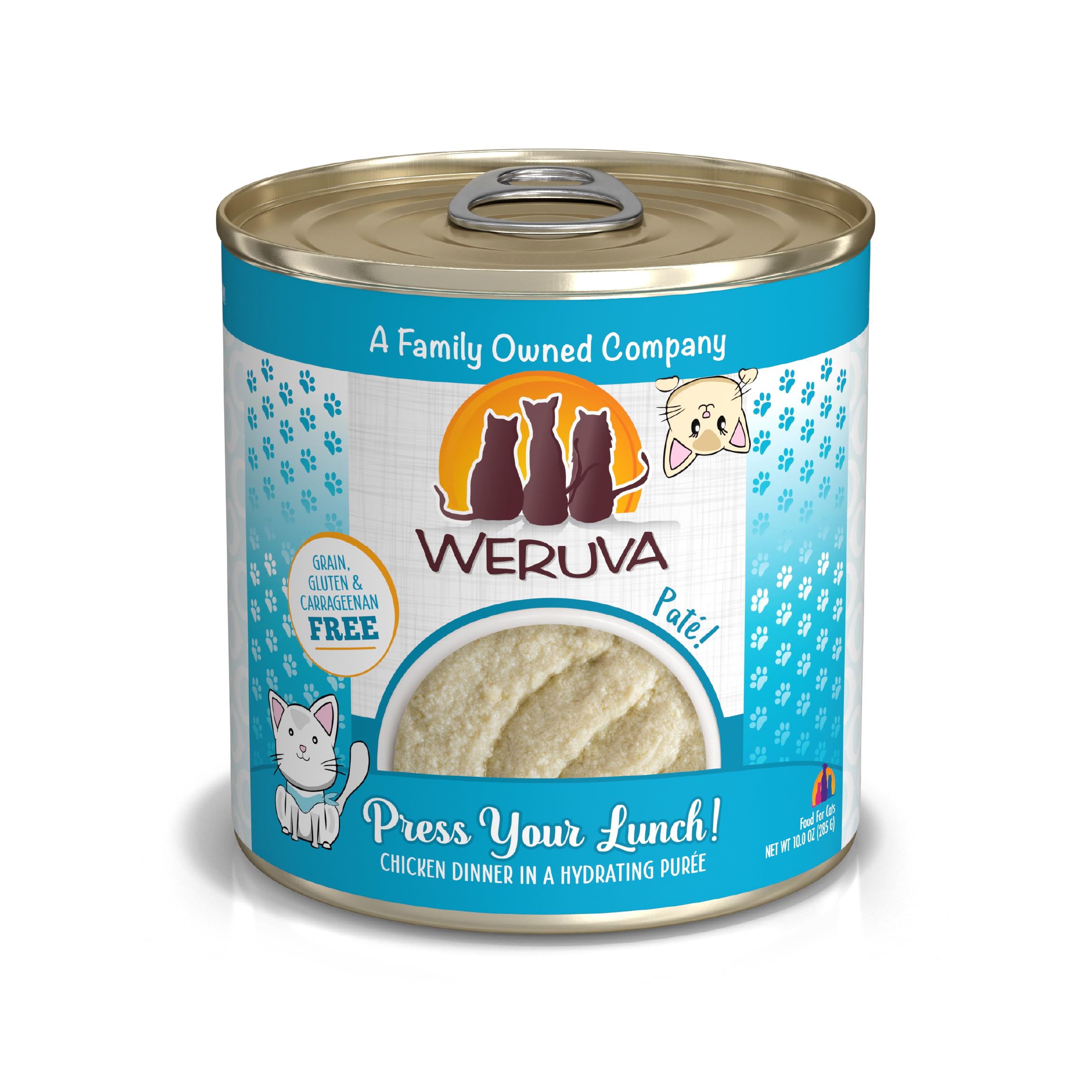 Weruva Wet Cat Food, Press Your Lunch with Chicken Pate, 10oz Can, Pack of 12