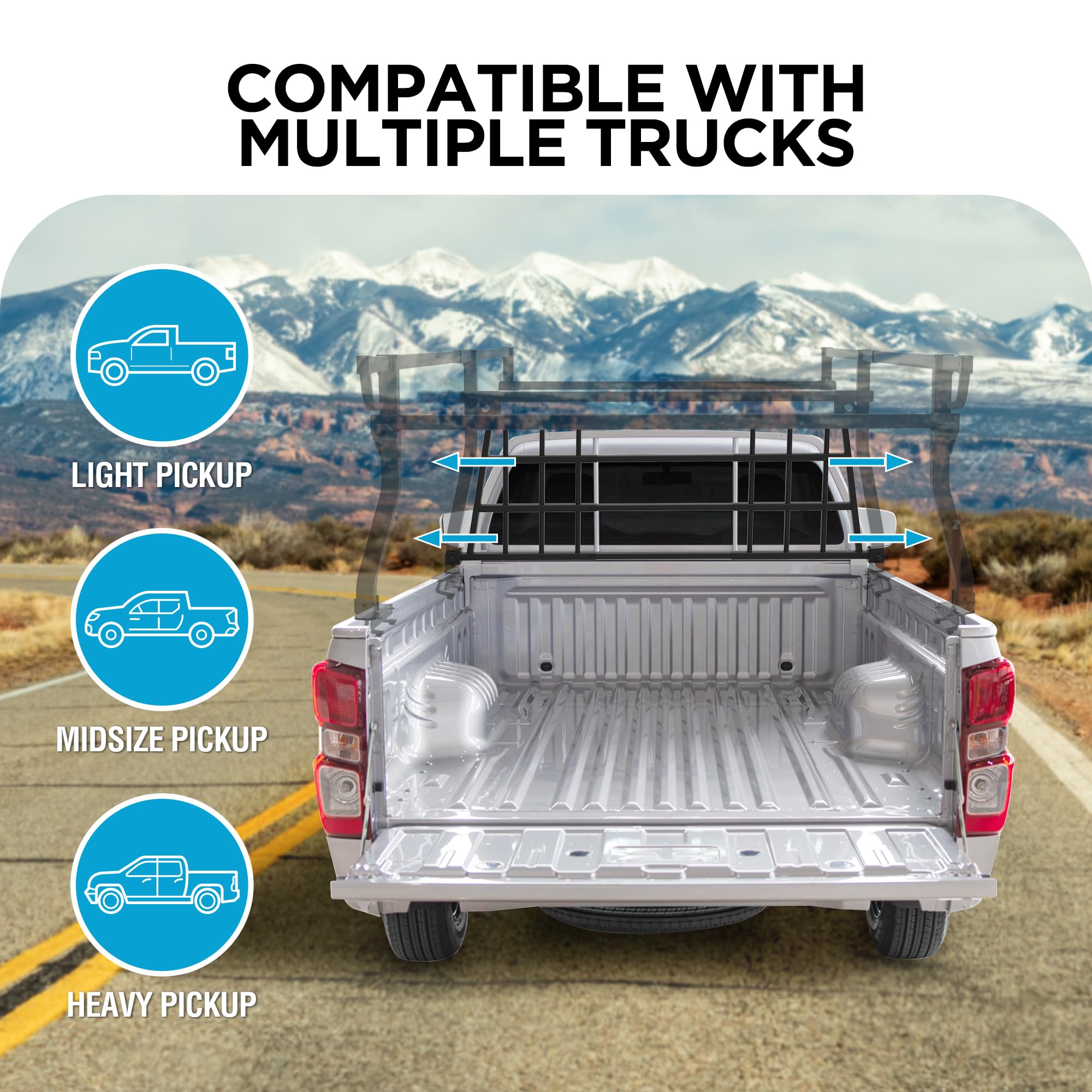 Snapklik.com : Rockland 10105163 Adjustable Headache Rack For Pickup Trucks