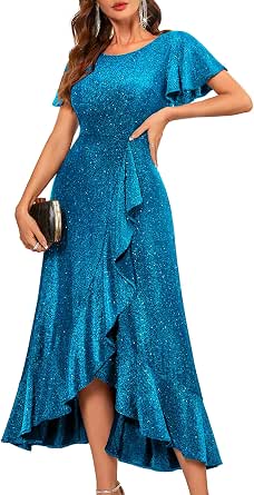 BeryLove Women's Wedding Guest Dress – Sequin Formal Dress