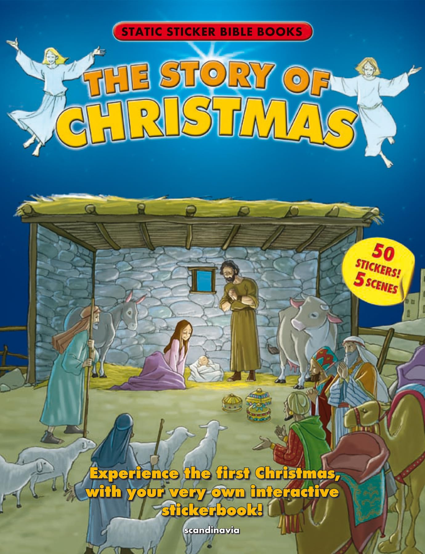 Christmas- The Story of Christmas Reusable Static Sticker-Children s Bible-Christmas Carol-Christmas Gifts-Angels-Baby Jesus-Joseph-Mary-Manger-Bright ... 2nd Edition Soft Cover (Static Sticker Bible)