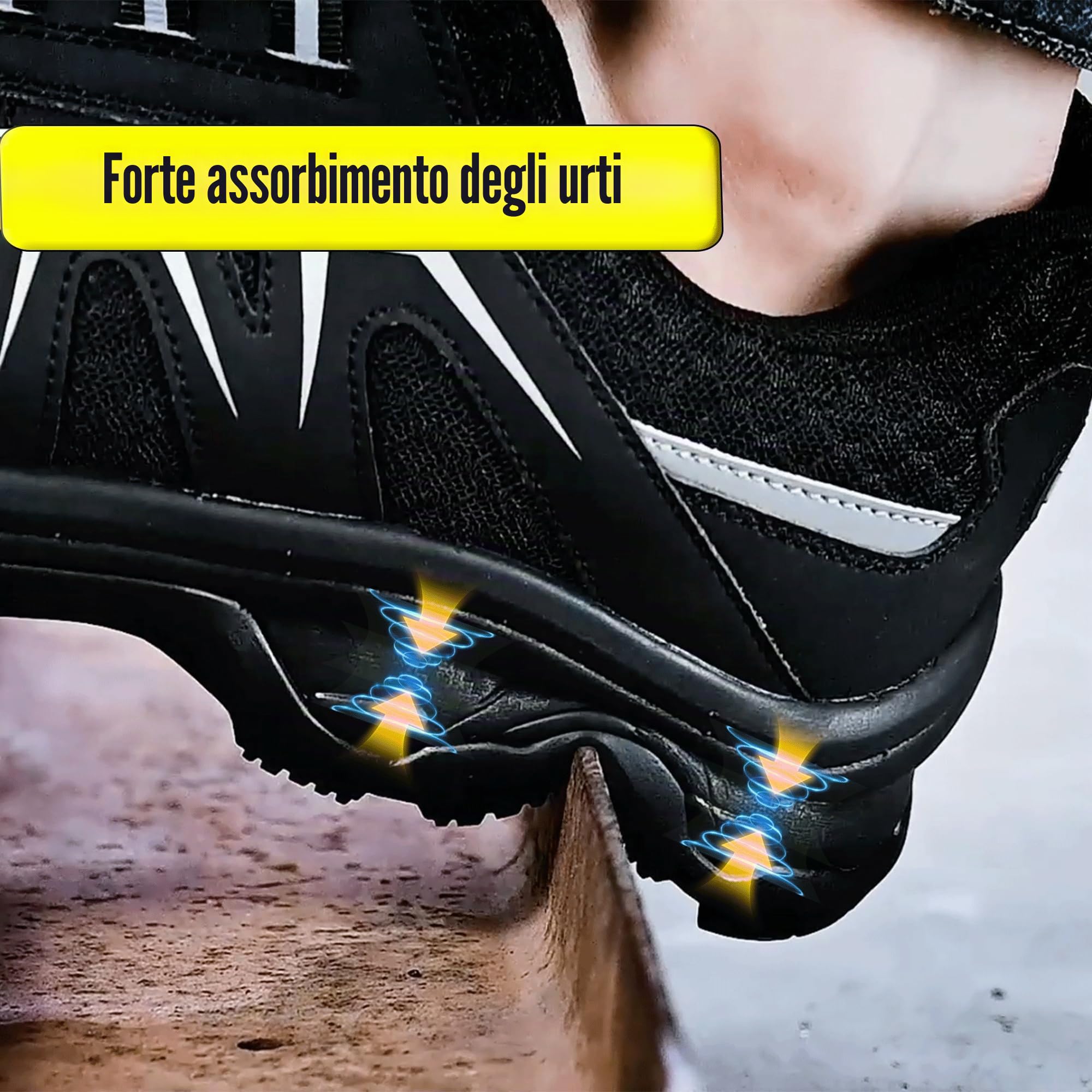 Scarpe Antinfortunistiche Uomo S1P ESD Antistatiche Scarpe da Lavoro | Antinfortunistica con Punta in Acciaio Donna EN ISO 20345, SR Antiscivolo,Leggere,Traspiranti,Comode