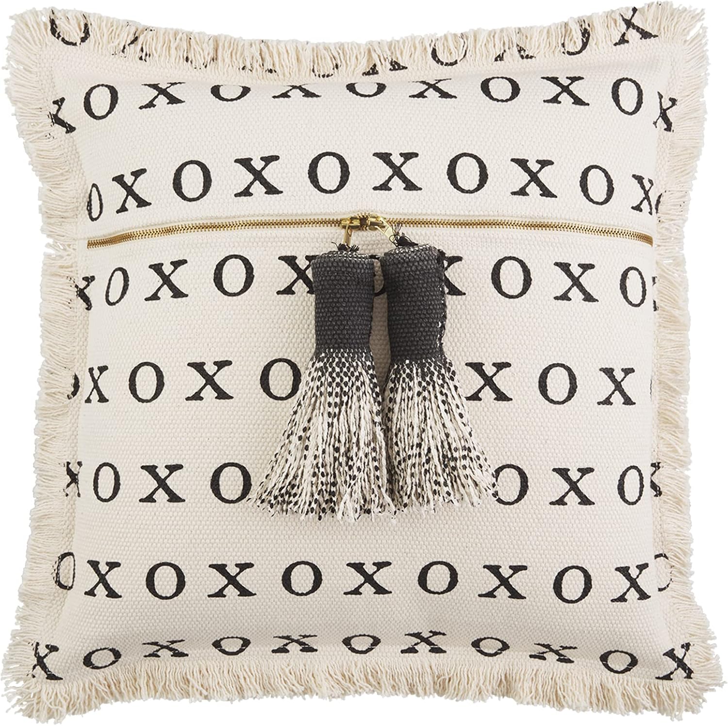 Mud Pie Dhurrie Pillow, 20" x 20", PS I Love You