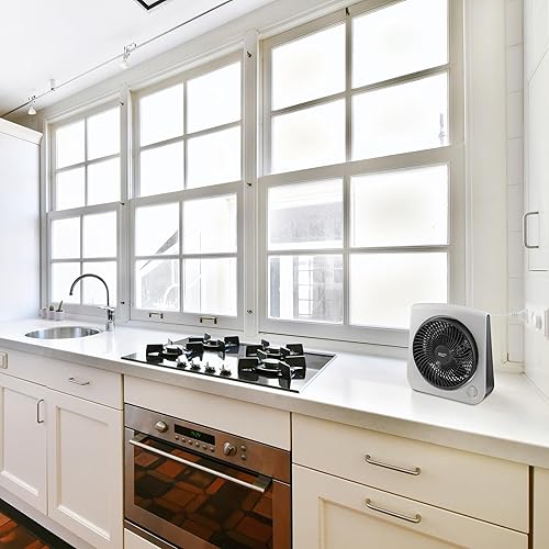 Vista 7 de Comfort Zone Ventilador de mesa Turbo con cabezal ajustable de 180 grados, 10 pulgadas, 3 velocidades, inclinación ajustable, ideal para el hogar