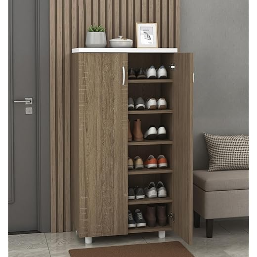 Fusion 2 Door Shoe Cabinet - Fits Up to 30 Pairs