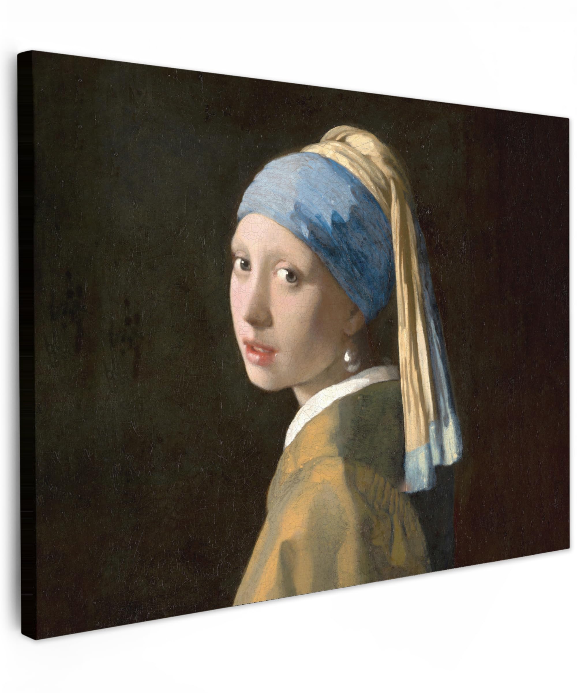 MuchoWow© Cuadros Decorativos Modernos para Sala 80x60 cm Lienzos Decoracion Pared Salon Quadros Decoração Dormitorios Muchacha con el pendiente de perla - Viejos maestros - Vermeer