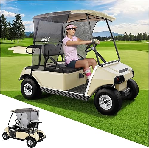 Miniatura 8 de 10L0L Cubierta de parasol para carrito de golf para Club Car DS, cubierta superior de malla de poliéster con bloqueo de calor UV, duradera y fácil
