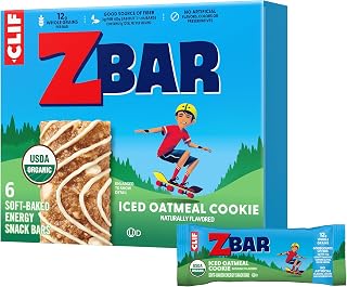 Zbar - Iced Oatmeal Cookie - Soft-Baked Energy Snack Bars - Non-GMO - 12g Whole Grains - USDA Organic Granola Bars (6 Pack)