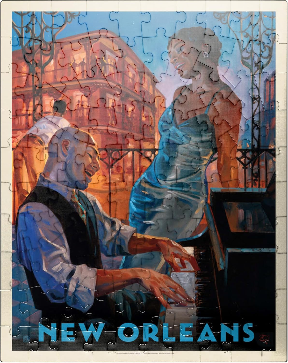 MyPuzzle New Orleans: Jazz, Vintage Poster - Premium 1000 Piece Jigsaw Puzzle for Adults