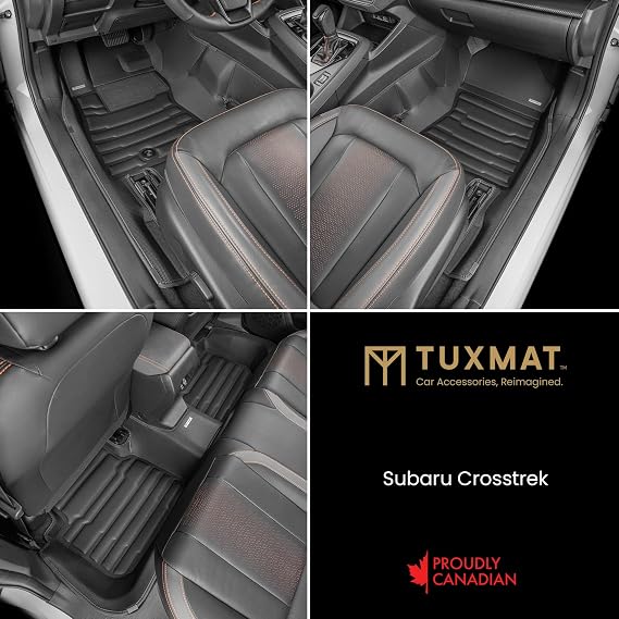 TuxMat - for Subaru Crosstrek Gas 2024-2027 Models - Custom Car Mats - Maximum Coverage, All Weather, Laser Measured - This Full Set Includes 1st and 2nd Rows