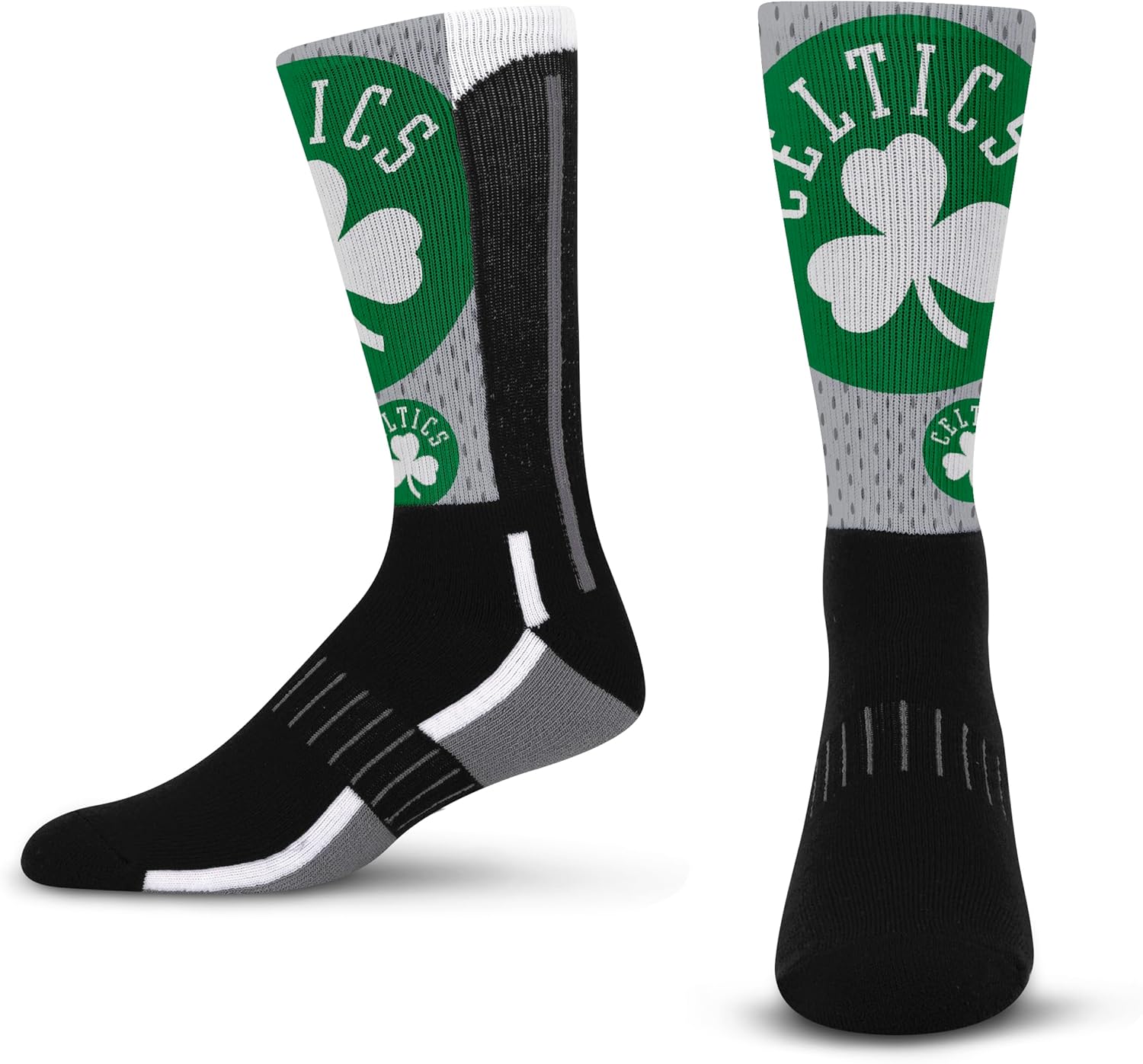 For Bare Feet NBA mens Nba Logo Zoom Mesh Secondary Color Crew Sock Large
