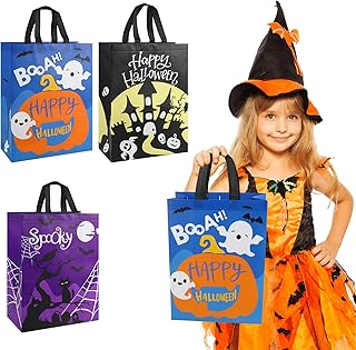 FINGOOO ハロウィン ギフトバッグ ラッピング袋 手提げ 不織布 プレゼント 贈り物 かわいい (A)