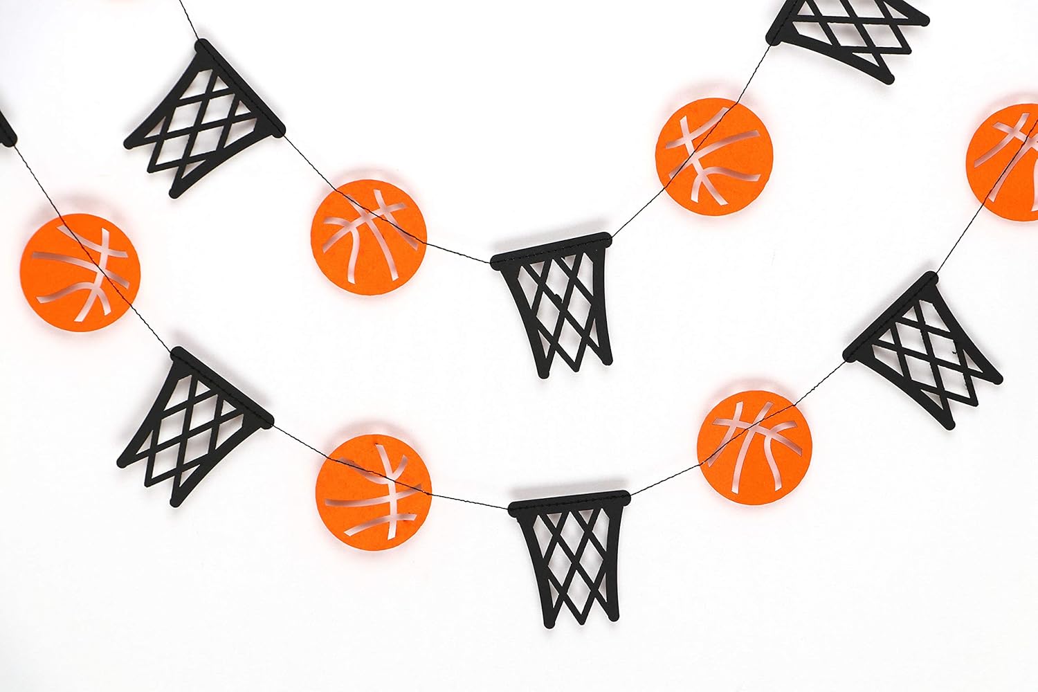 Basketball and Basketball Hoop Garland Party Banners Sports Theme Party Hanging Decorations Basketball Paper Garland Basketball Birthday Party Slam Dunk Party March Madness Party Decoration