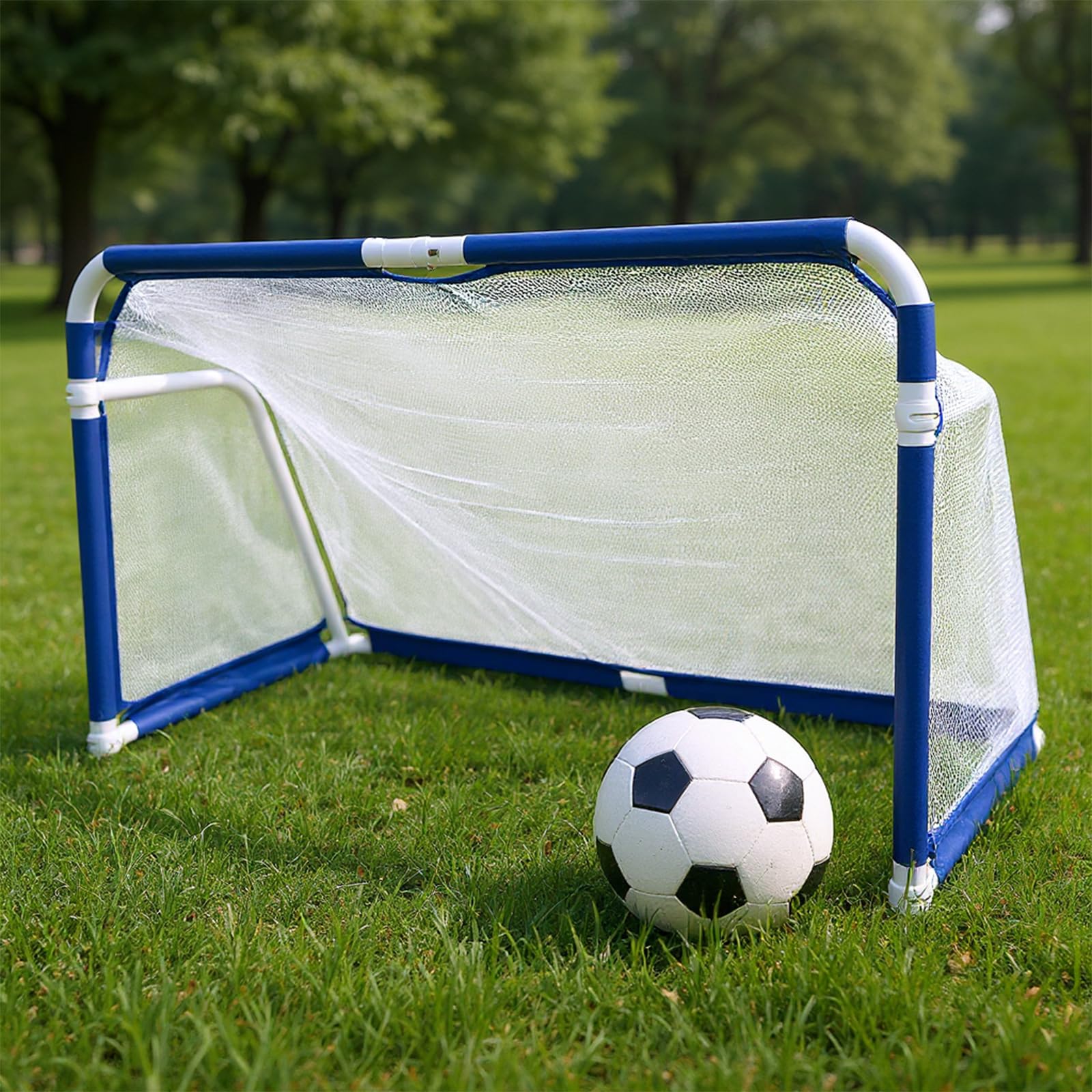 Condition photo showing New/Like New for generic aluminum soccer goal training equipment for practice outdoor sports game 5x3 ft folding soccer goal for youth backyard park field