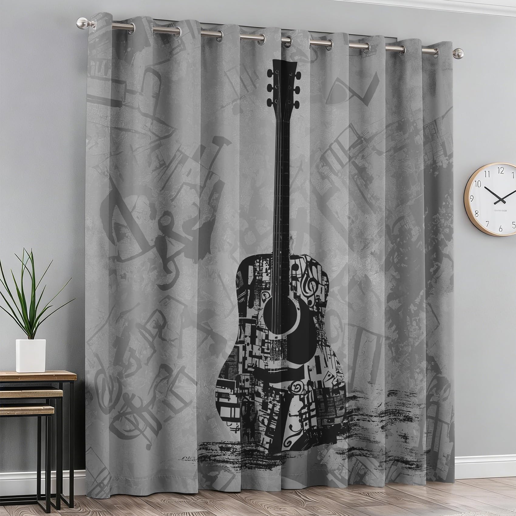 Rideau occultant guitare contre le froid et le vis-à-vis de la fenêtre de salon