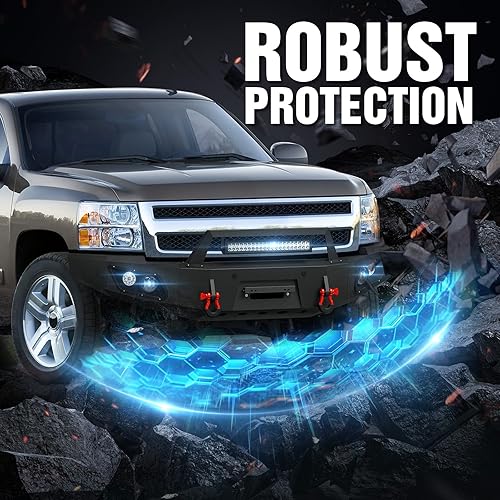 Vista 24 de Parachoques trasero todoterreno compatible con camioneta Toyota Tundra 2007 2008 2009 2010 2011 2012 2013 parachoques de ancho completo con placa