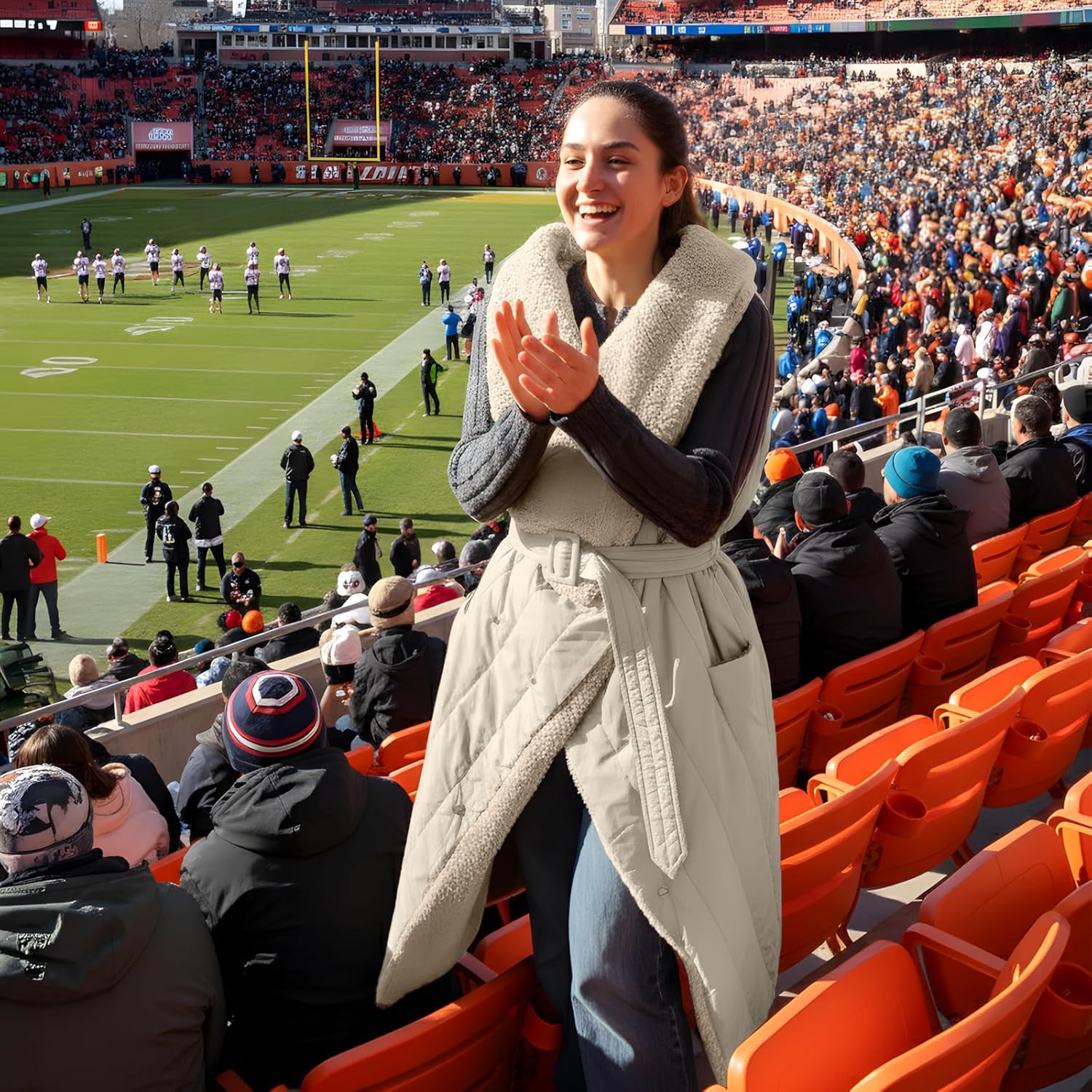 ZonLi Electric Wearable Heated Blanket, 2-in-1 Design Portable Cordless Heated Blankets Battery Operated Heated Shawl Blanket, Rechargeable Power Bank for Home, Office, Travel, Gift for Christmas - Image 2