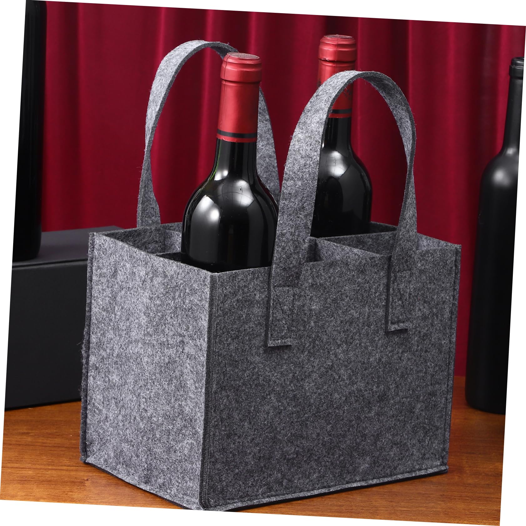 ORFOFE 4 Stück Filz Flaschentasche für Flaschen Wiederverwendbare Weinhandtasche mit Stabilen für Reisen Camping und