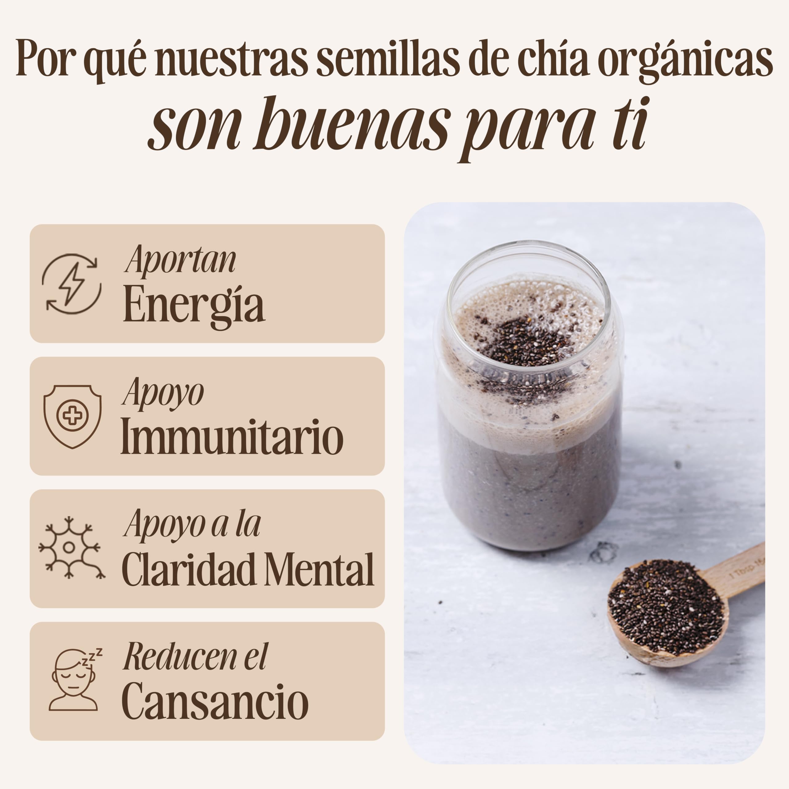 Sevenhills Wholefoods Semillas de Chia Crudas Orgánico 1.8kg