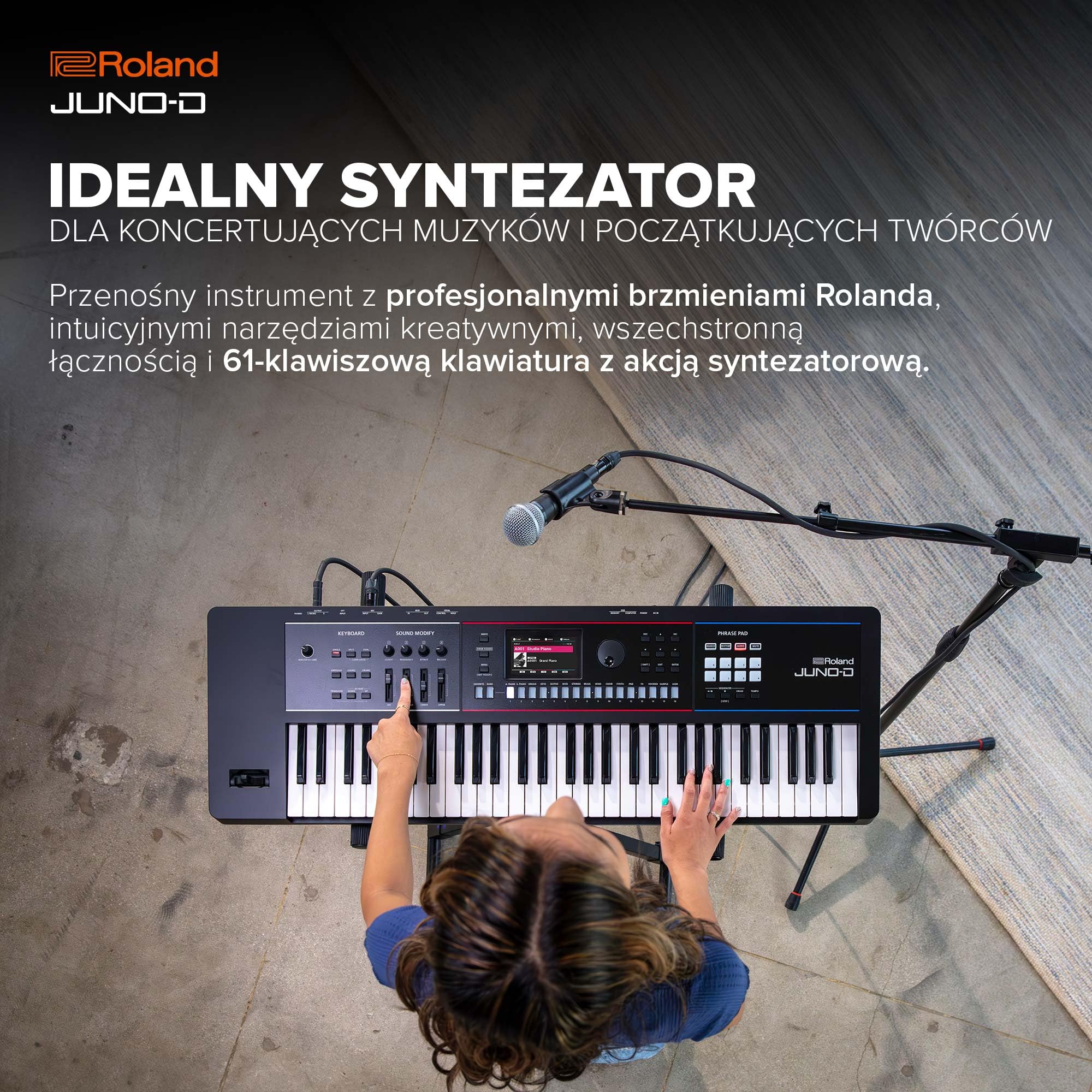 Syntezator Roland JUNO-D6 | Klawiatura 61-klawiszowa z Akcją Syntezatora | Silnik ZEN-Core z Ponad 3800 Wbudowanymi Dźwiękami | Intuicyjne Narzędzia Kreatywne | Interfejs USB-C Audio/MIDI