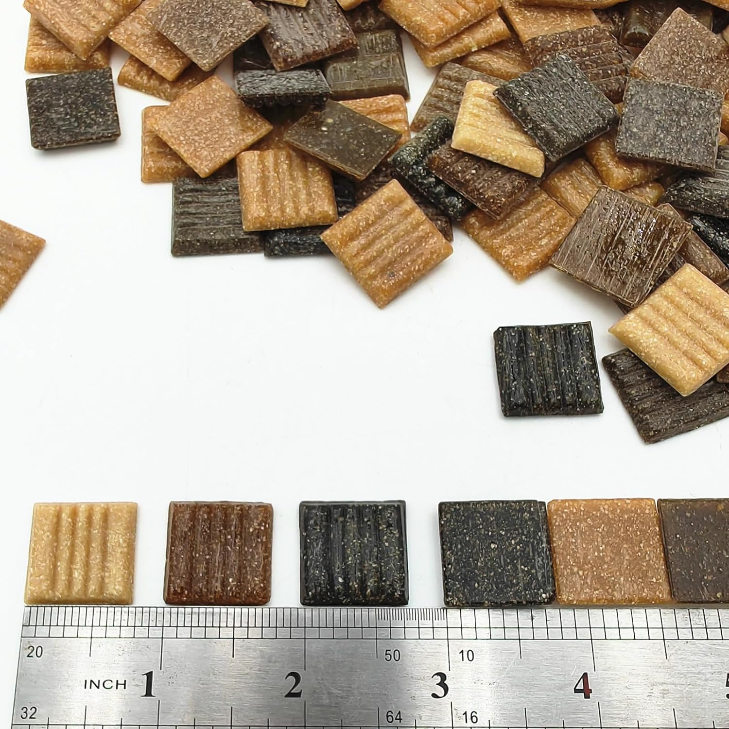 500g Quartz Mosaic Tiles, 2CM Multi Color Mosaic Pieces Stones for DIY Making Craft Hobby Arts Home Wall Decoration (Mix Coffee) - Image 2