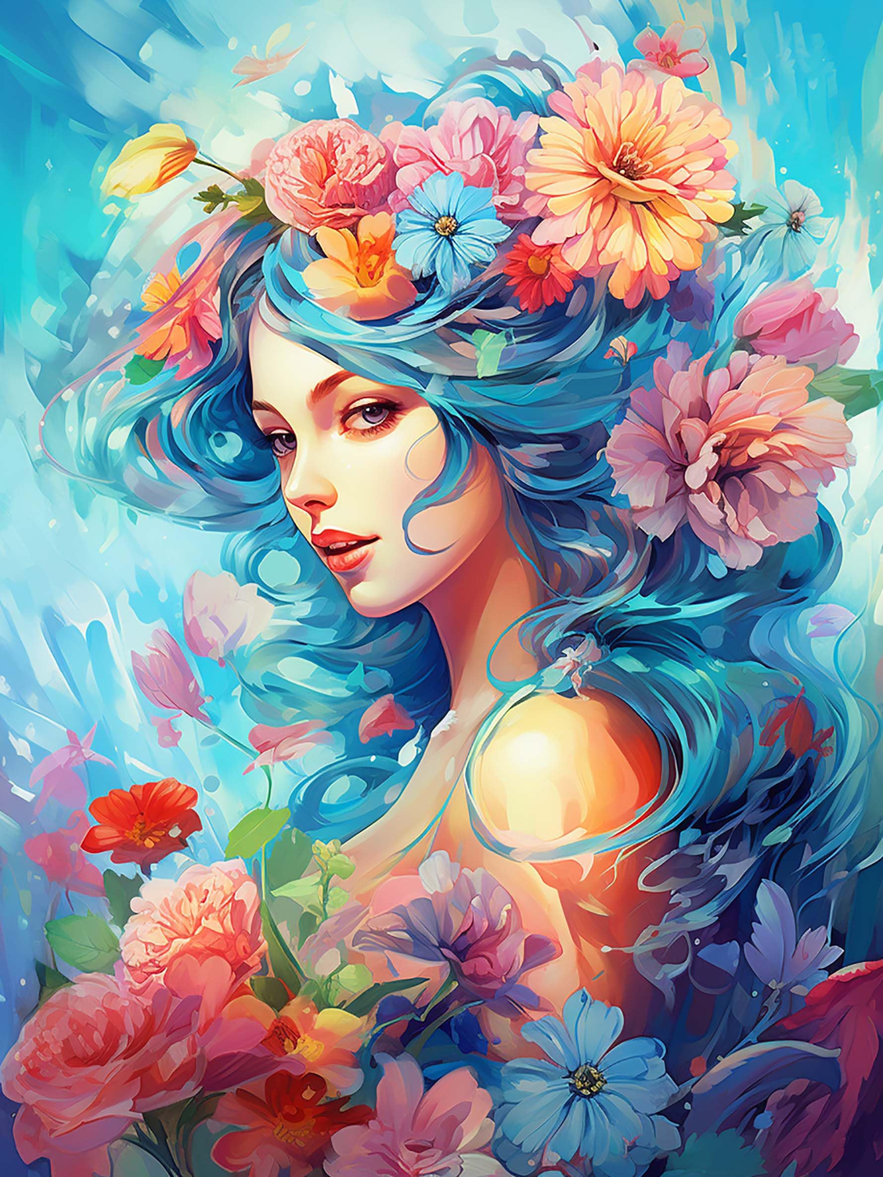 VAIIEYO 5D DIY Woman Diamond Art Kits Adults, Woman Diamond Painting, Paint with Round Full Drill Crystal Rhinestone Diamonds Gem Art for Home Wall Decoration Gift 12X16Inch-38