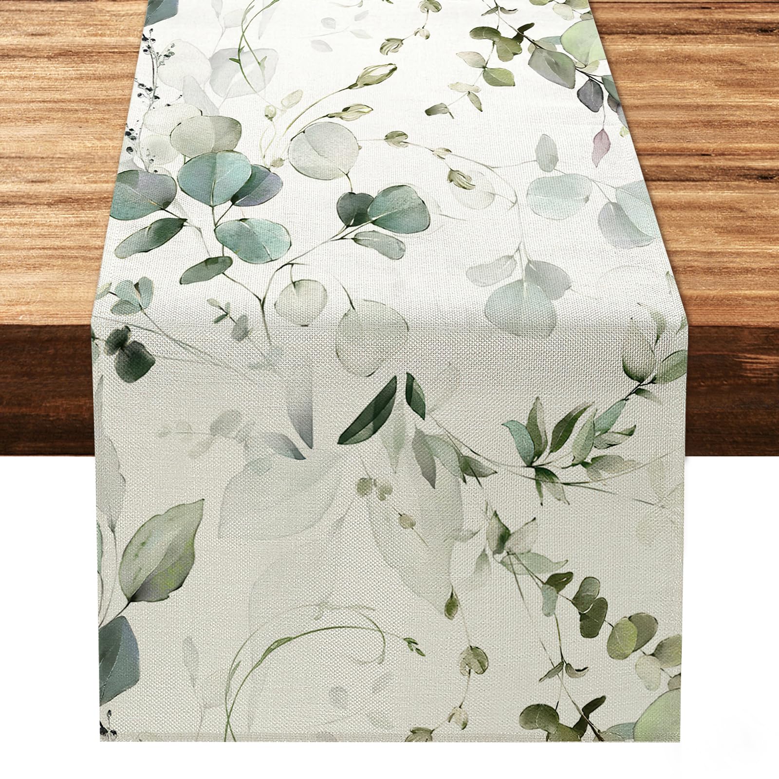 BSITSSS Camino De Mesa, Verano Eucalyptus Camino Mesa, 33 X 183 Cm Table Runner Para Decoración De Mesas Fiestas Navideñas Bodas Y Comedores