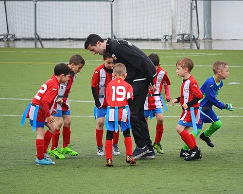 Miniatura 5 de Cinturones de fútbol con bandera, 24 juegos de fútbol ajustable con 72 banderas para jóvenes y adultos, equipo de entrenamiento