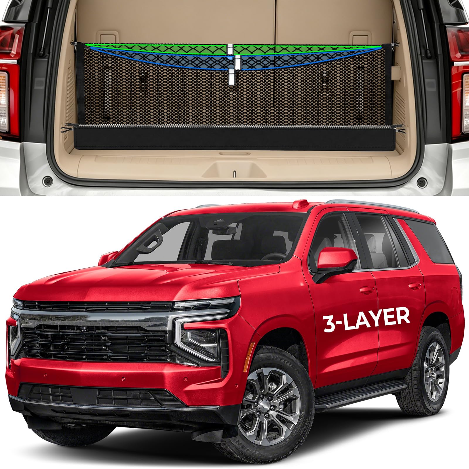 Zoned Storage 3-Layer Cargo Net