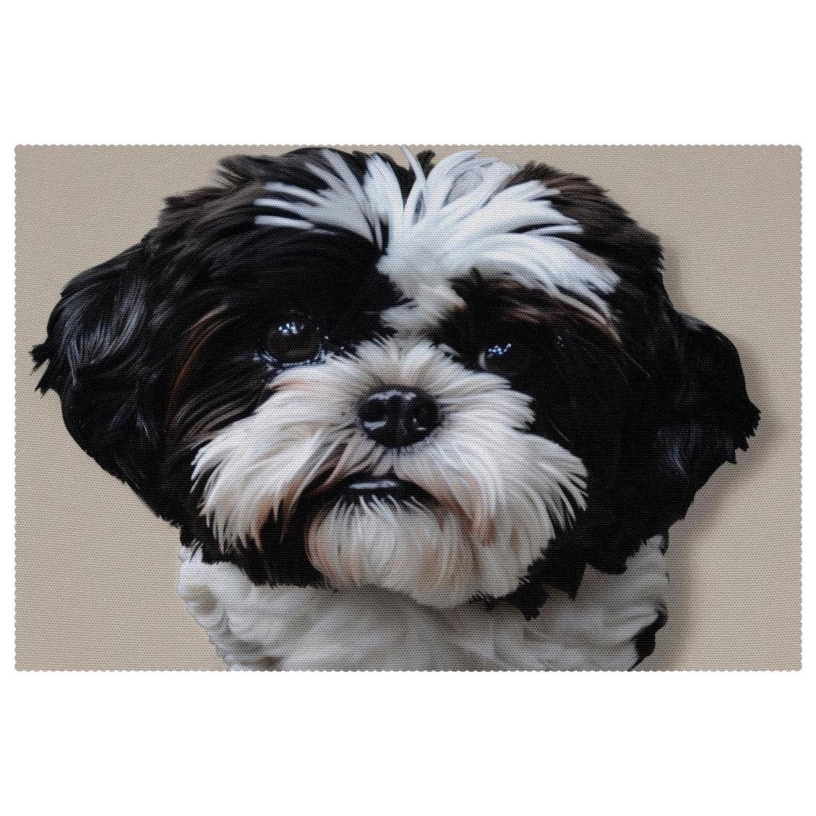 Sets de table Shih Tzu noir et blanc grand format 30x45 cm pour table salle à manger