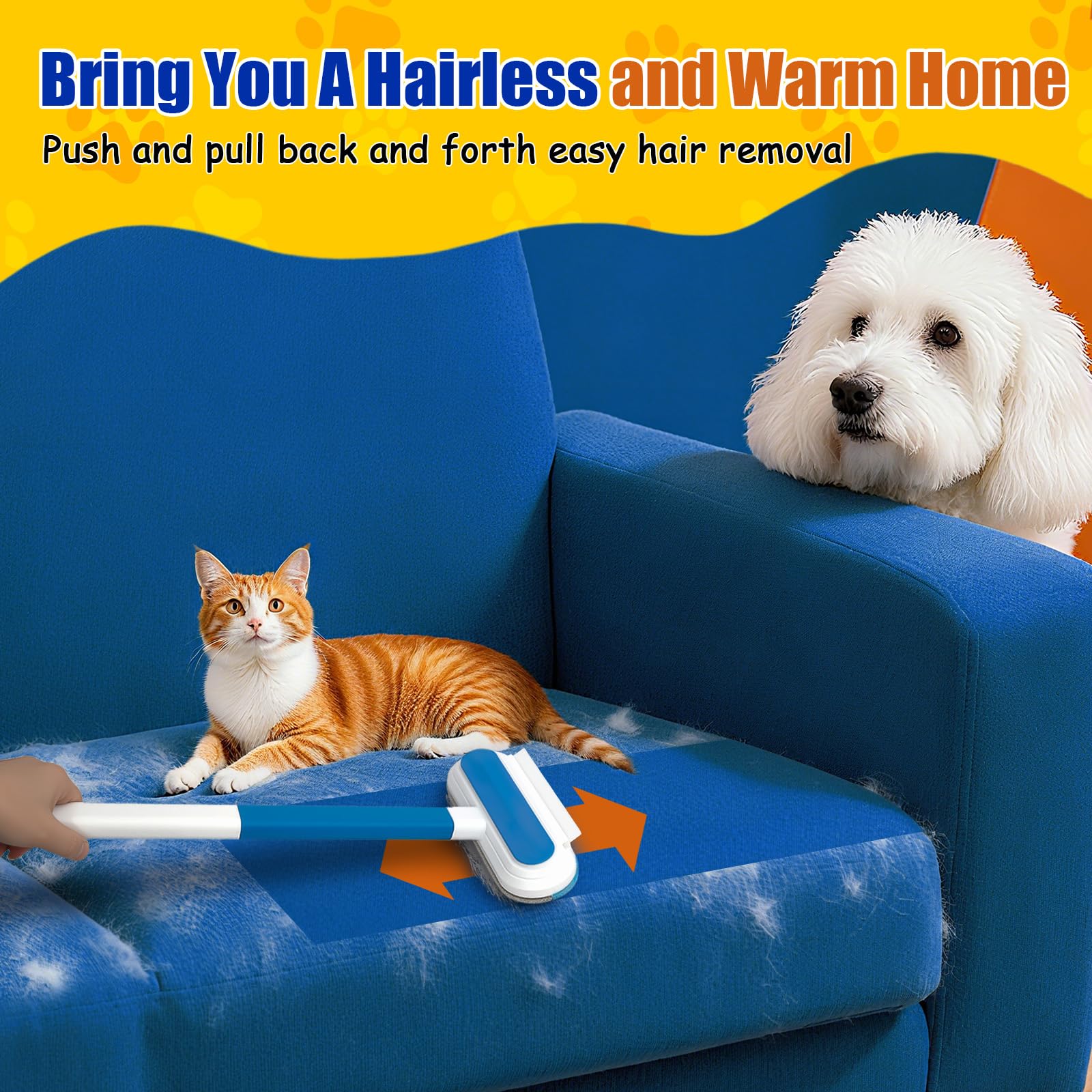 Pet Hair Remover for Couch, 18-Inch, Suitable for Sofas, Sheets, Cleaning Cars, Windows and Other Furniture, Pet Hair Removal Tool for Removing Cat and Dog Hair, Reusable, Washable - image 2