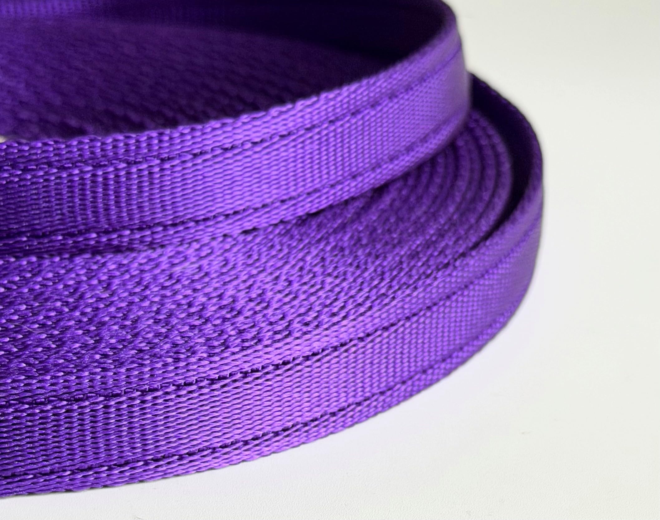 Dog long line training lead cushioned webbing in 5m or 8m (Purple 8m, 3/4 inch wide)