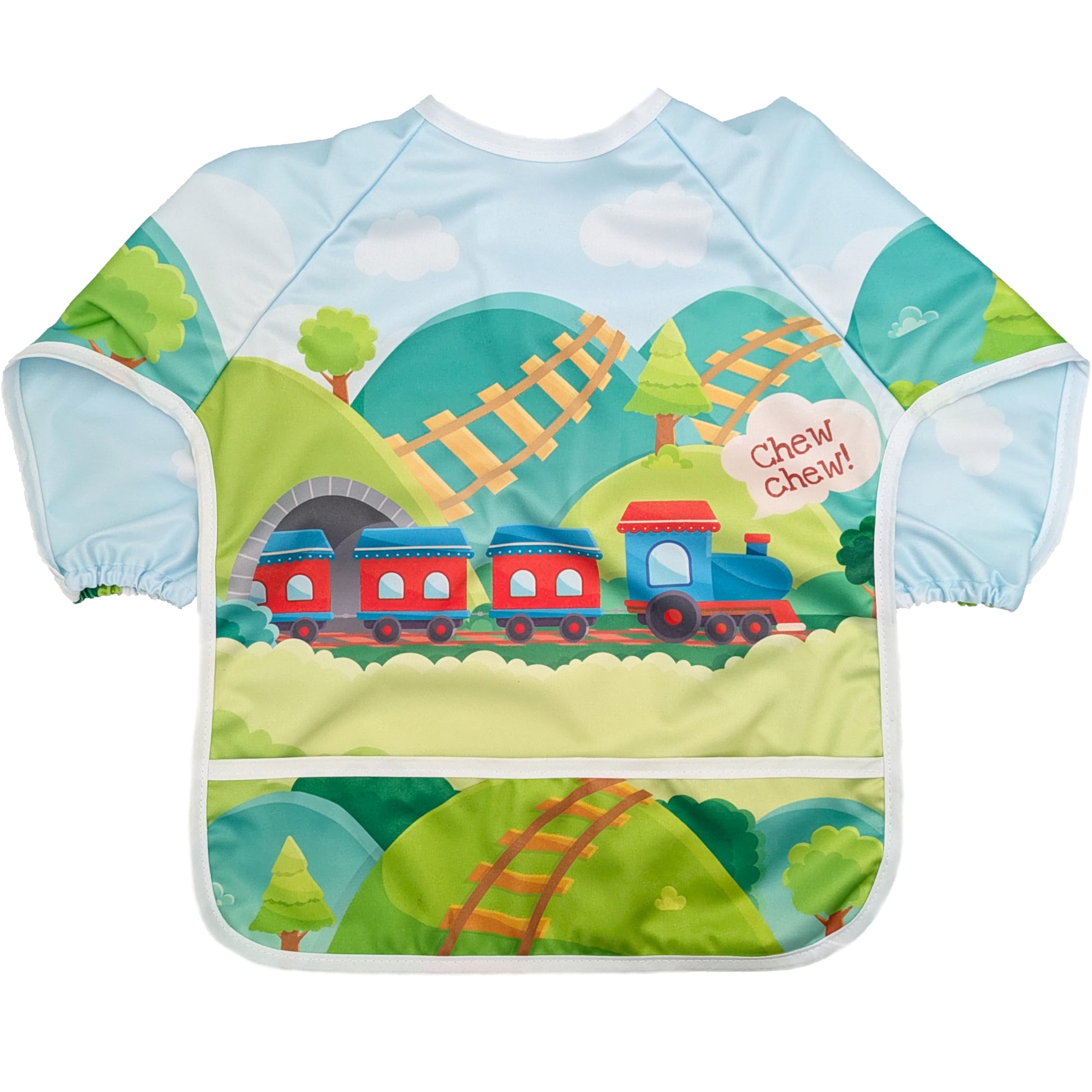 Madrona Brands Toddler Art Smock 1-3 Years | Long Sleeve Kids Waterproof Cover with Pockets | Crafts, Paint Apron, Baby Bib