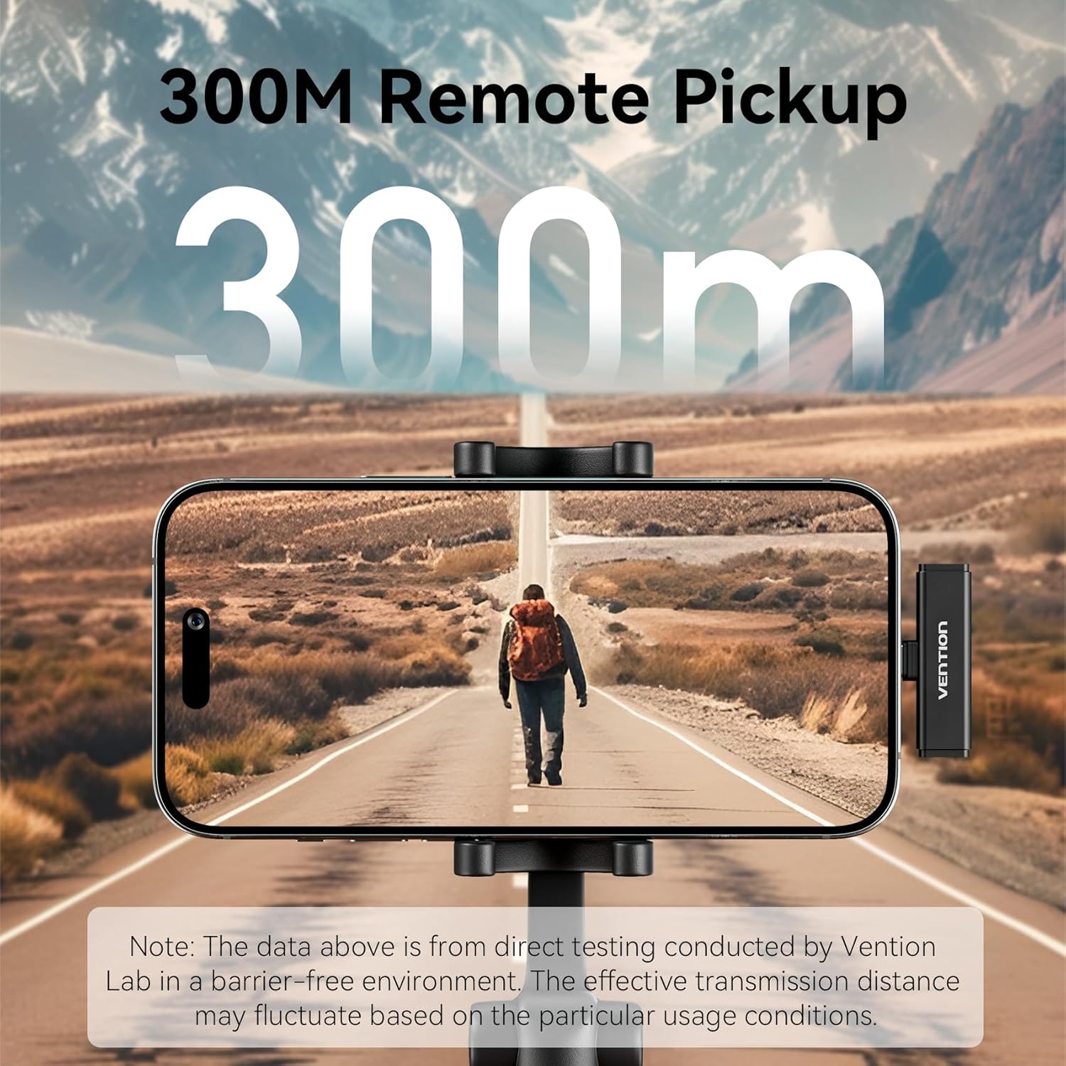 Image showing the microphone in use for 300M remote pickup