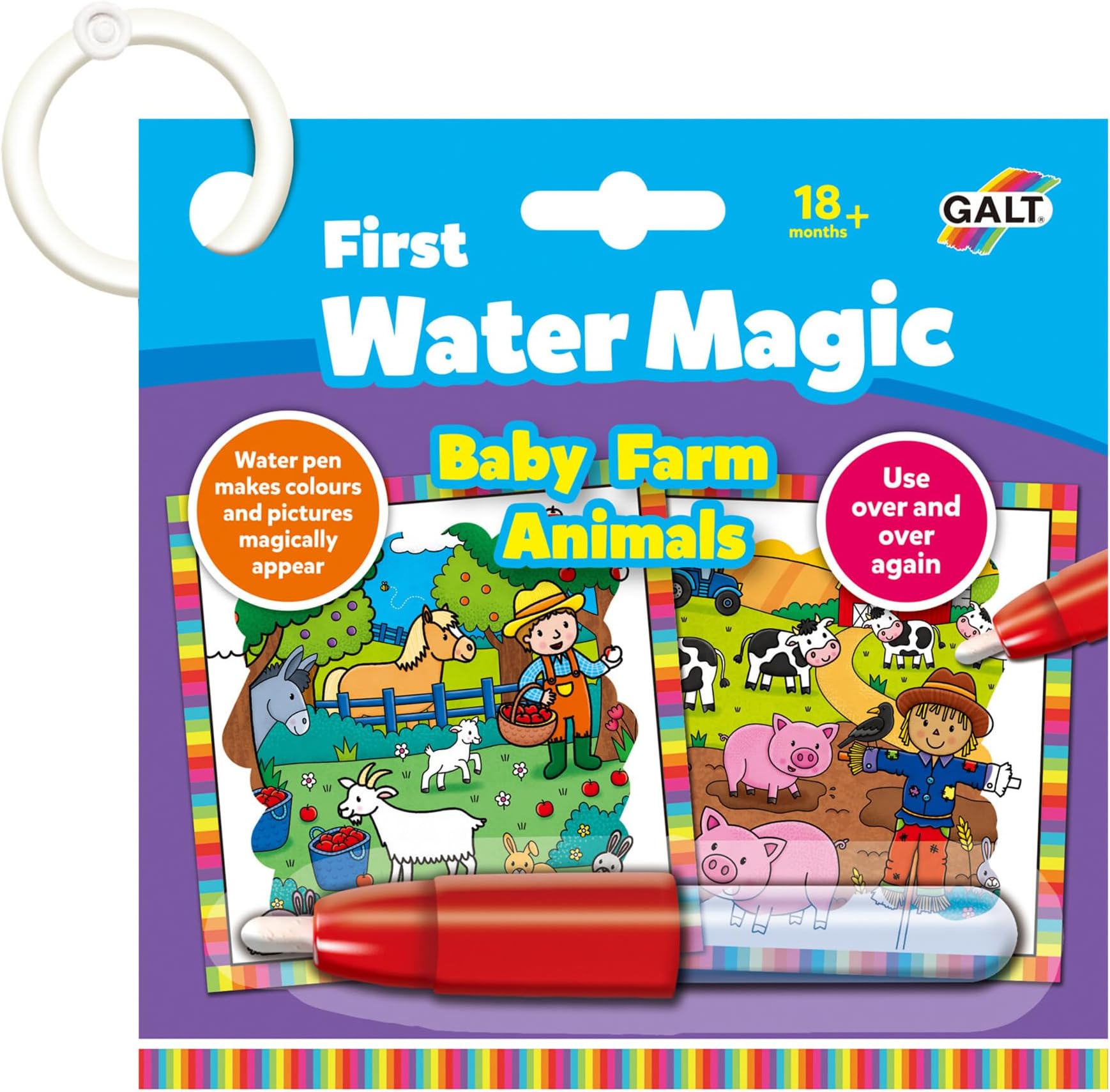 WATER MAGIC Baby Farm Animals, Reusable Colouring Book - Age 18 Months Plus