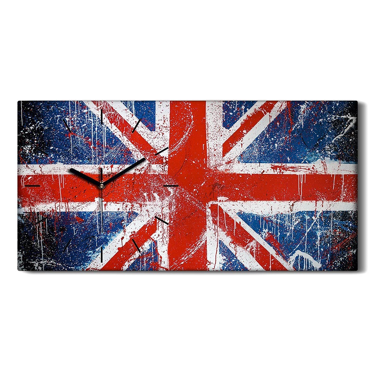 Horloge sur Toile silencieuse 60x30cm : Fini le tic-tac avec le style London Art