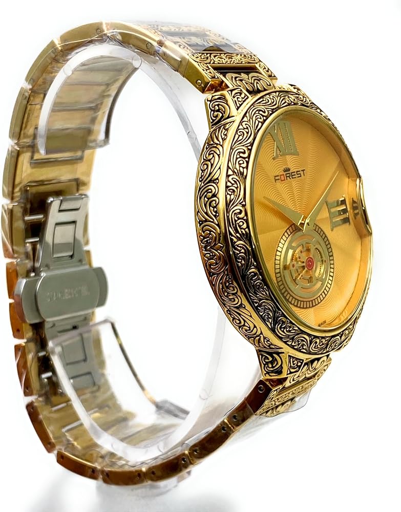 Buy Forest Luxury Gold-Tone Watch, Roman Numeral Display, Ornate Buy Forest Luxury Gold-Tone Watch, Roman Numeral Display, Ornate