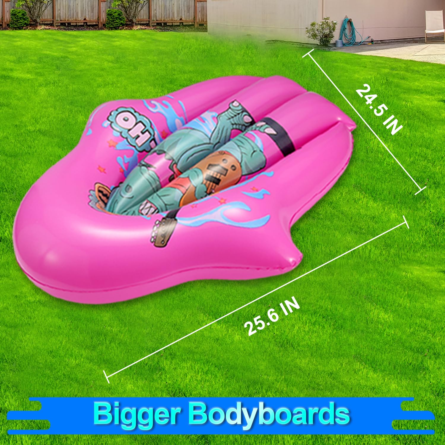 TLXLT 2 Bodyboards-2 Pack of Robust Inflatable for Slip and Slides, Beach, Pool
