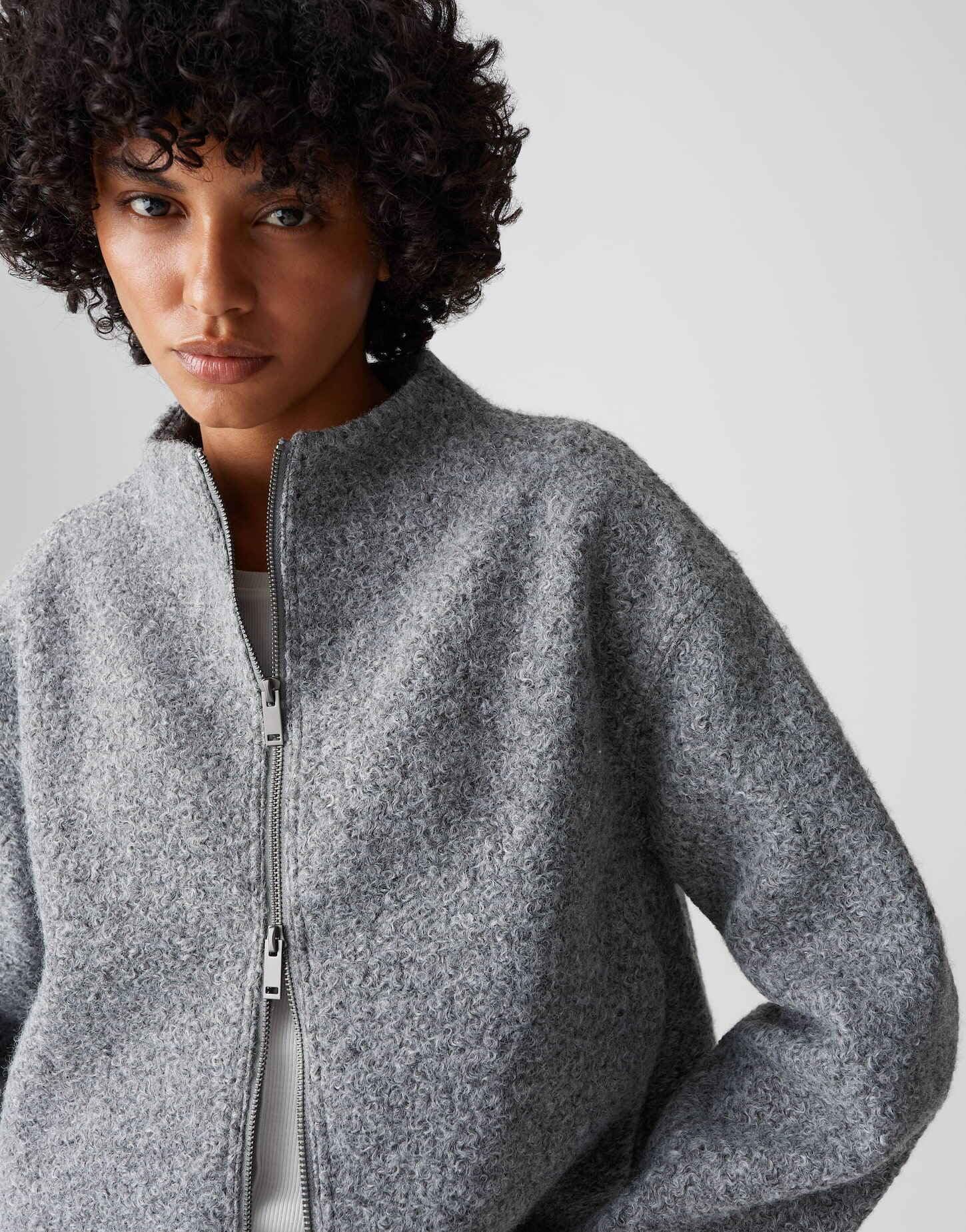 OPUS Damen Jacke | HURLIE Regular Boxy Boucléjacke