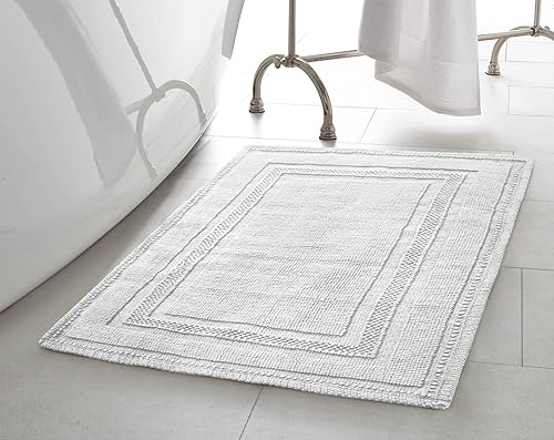 Jean Pierre - Alfombra de baño de algodón lavado a la piedra, decoración de baño de alta calidad, lavable a máquina, altamente absorbente, mide 17 x