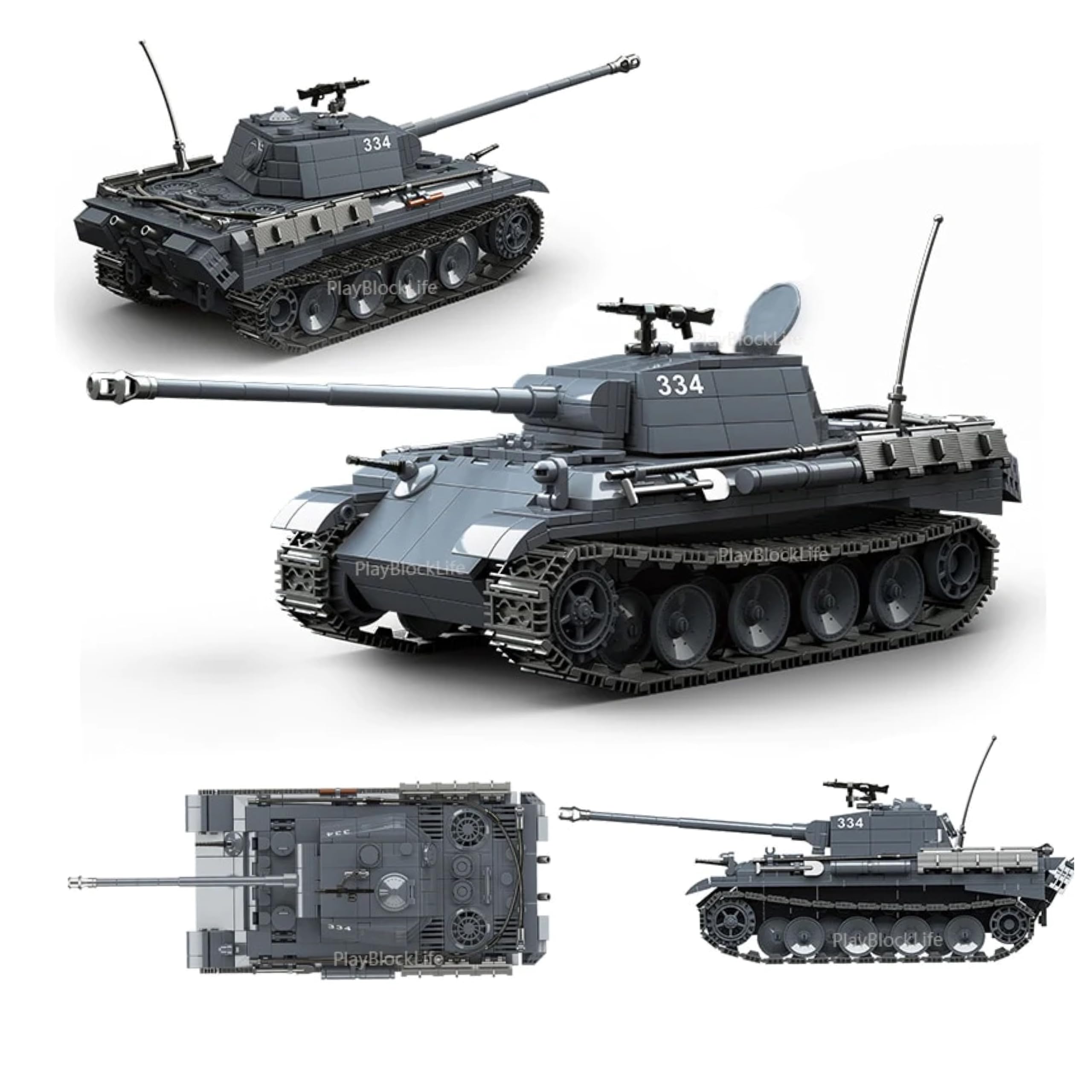 General Jim's Military Themed Panther Ausfuhrung G Sd.Kfz.171 Building Blocks Tank | Compatible with All Major Brick Building Brands.